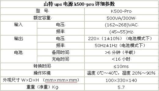 山特后备式UPS电源K500-PRO